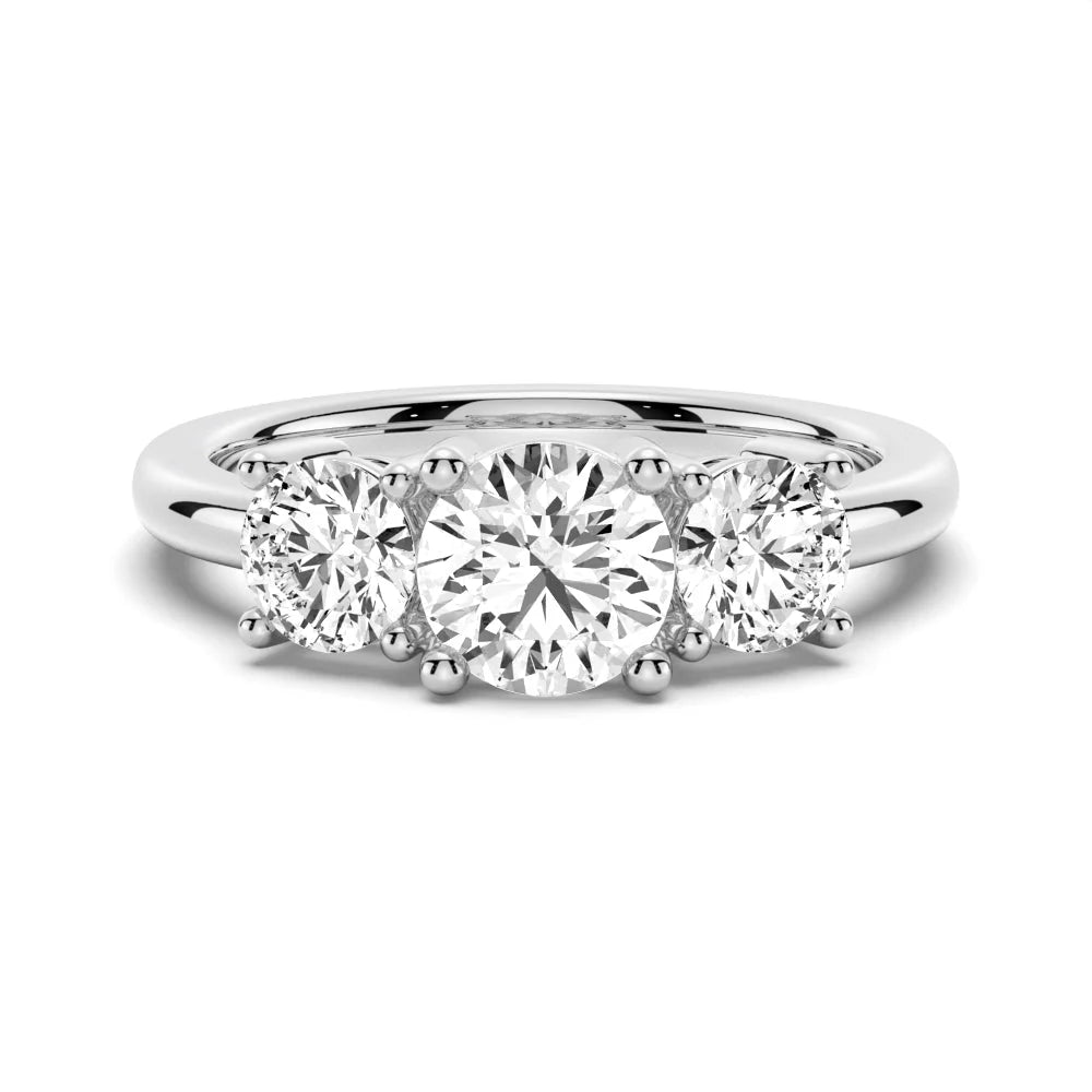 Three Stone Moissanite Wedding Band