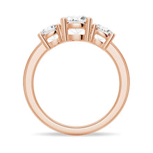 Load image into Gallery viewer, Three Stone Moissanite Wedding Band – Prong Set Ring in Silver, Gold, or Platinum
