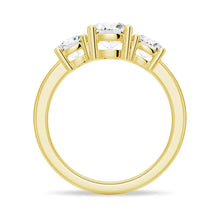 Load image into Gallery viewer, Three Stone Moissanite Wedding Band – Prong Set Ring in Silver, Gold, or Platinum