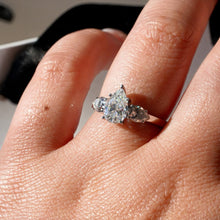 Load image into Gallery viewer, Close-Up of Prong Setting on Moissanite Ring