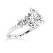 Load image into Gallery viewer, Romantic Pear Cut Engagement Ring with Side Stones