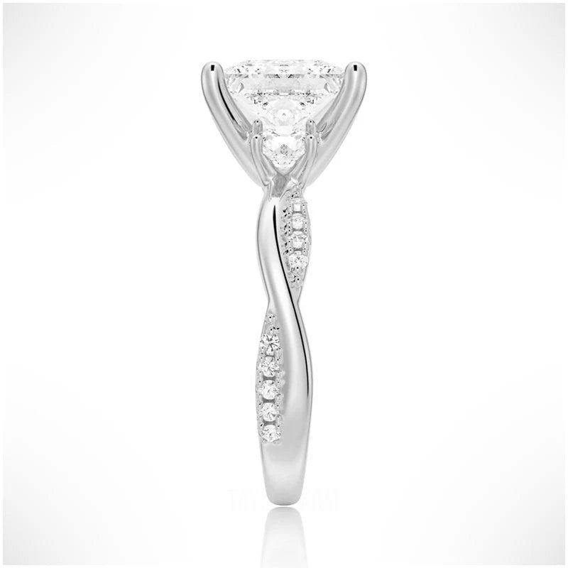 Timeless Princess Cut Solitaire Moissanite Ring