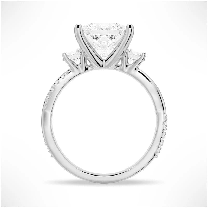 Modern Princess Cut Moissanite Engagement Ring