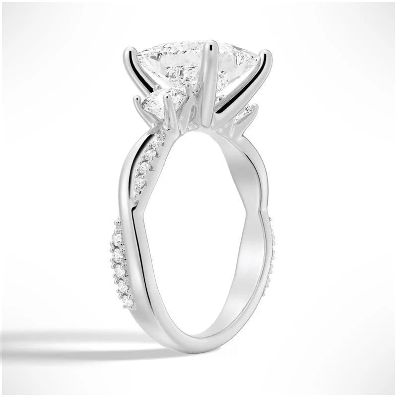 Elegant Moissanite Ring in 14K Gold with Princess Cut