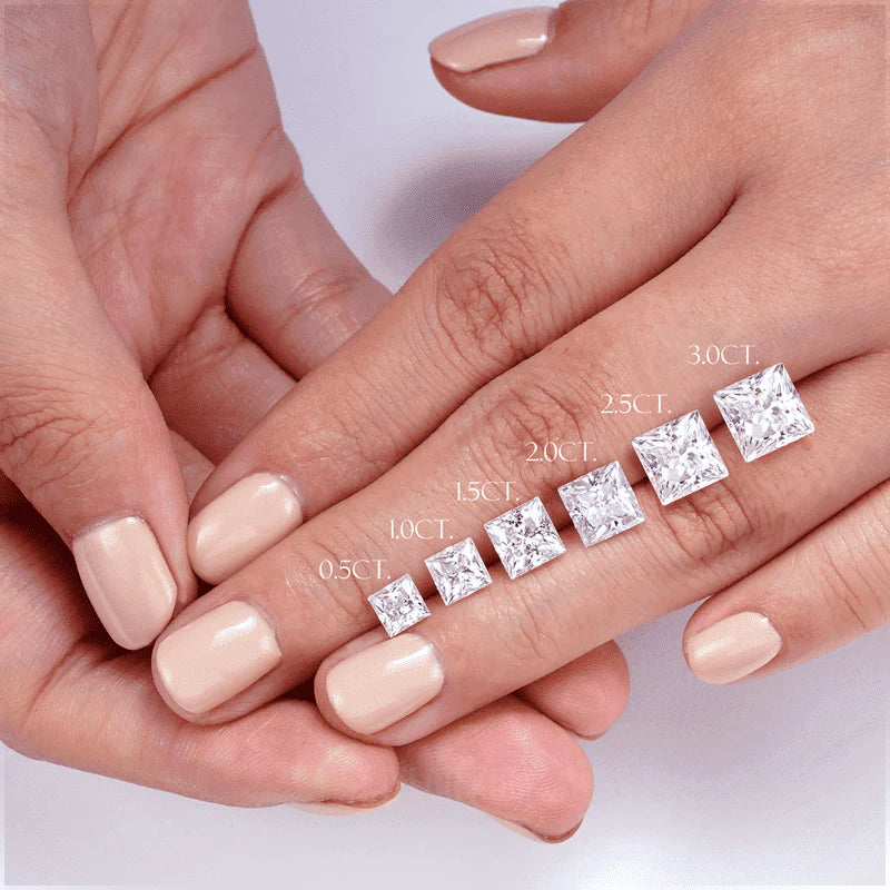 Lab-Grown Princess Cut Moissanite Ring Detail Shot