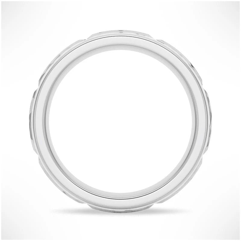 Platinum Hammered Men’s Ring