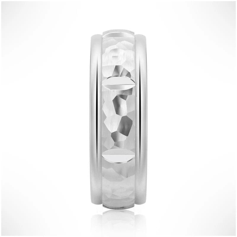 Masculine Hammered Ring for Him