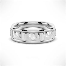 Load image into Gallery viewer, Two-Tone Hammered Men’s Wedding Band