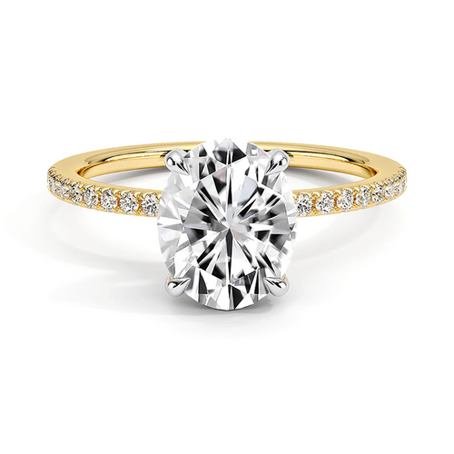 Two-Tone Oval Lab-Grown Diamond Engagement Ring