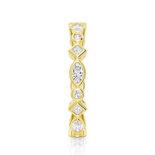 Load image into Gallery viewer, Unique Moissanite Wedding Band – Artistic Statement Eternity Ring