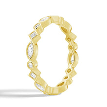 Load image into Gallery viewer, Unique Moissanite Wedding Band – Artistic Statement Eternity Ring