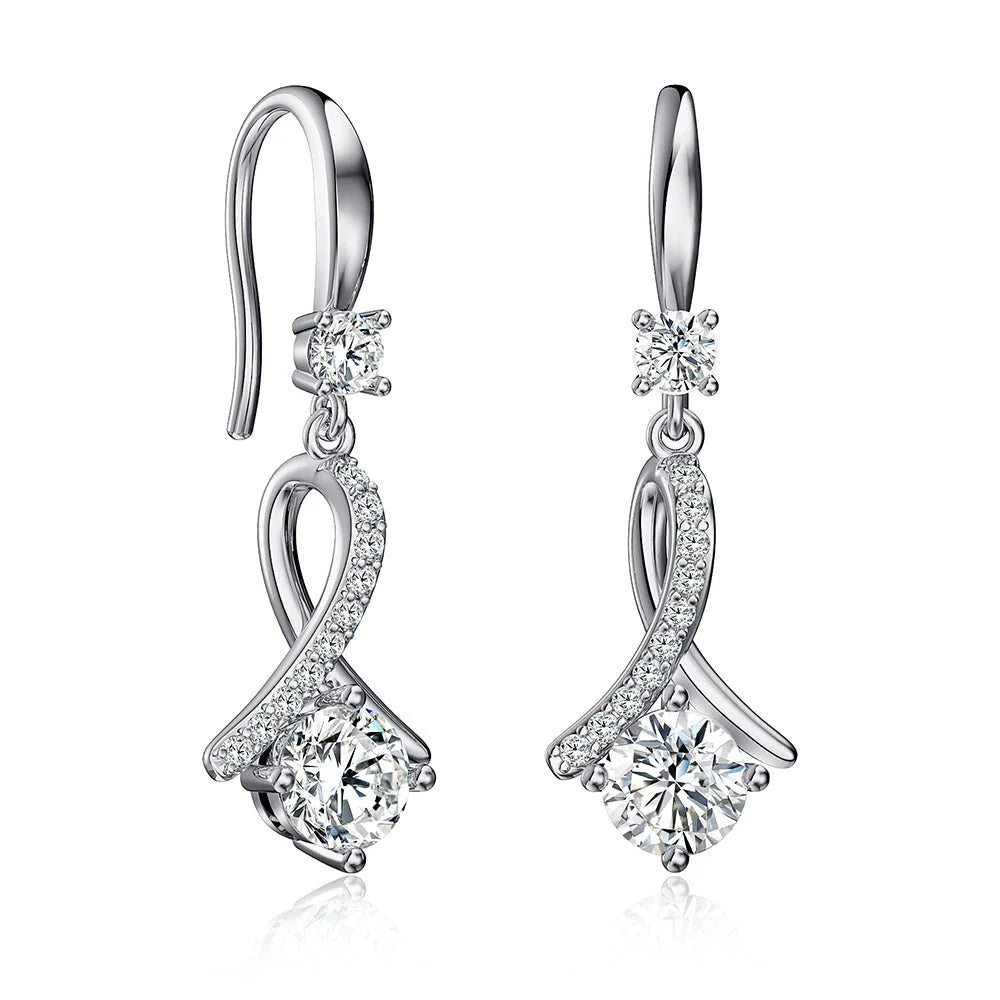infinity moissanite earrings  