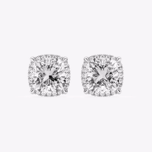 halo cushion earrings  