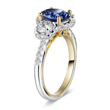 Load image into Gallery viewer, Blue Sapphire Inspired Engagement Ring